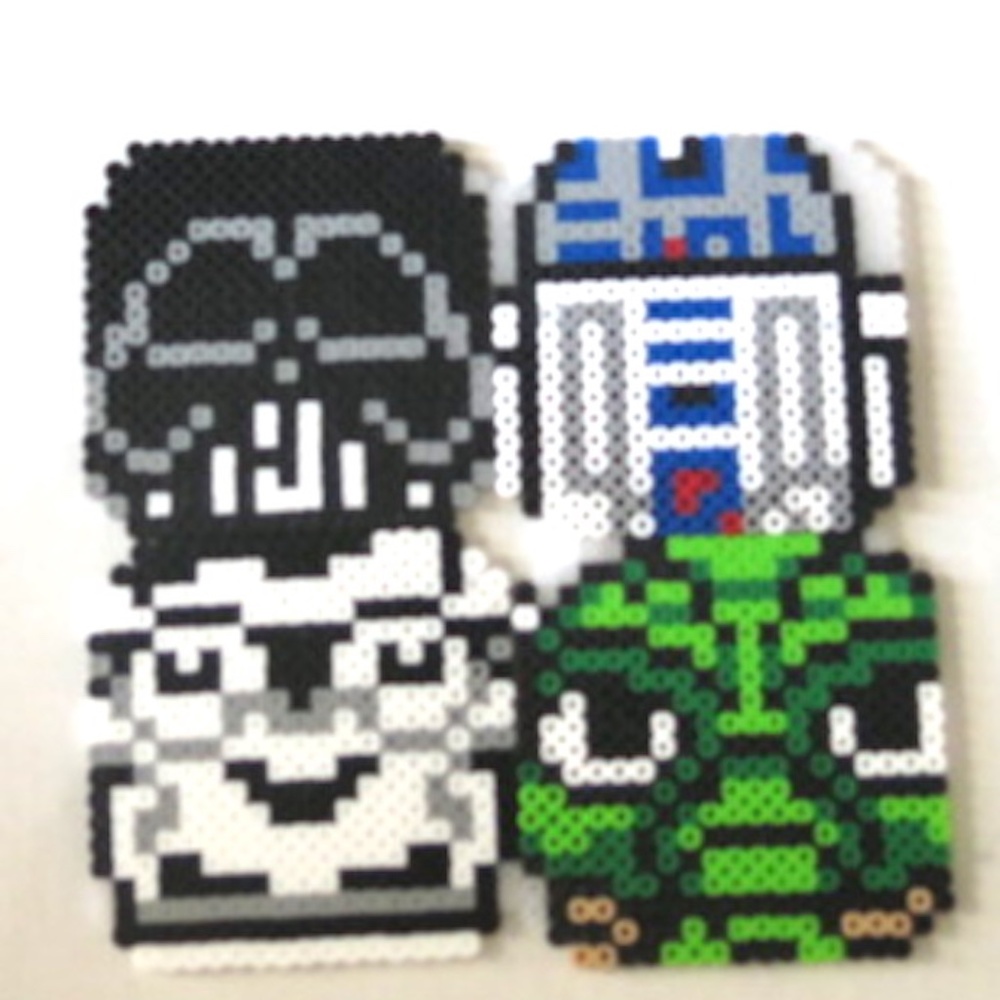 Perler Beads Set of 4 Star Wars Coasters